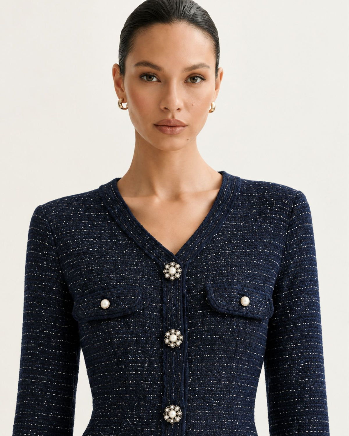 NY Elegant Slim-Fit Textured Long Knit Dress
