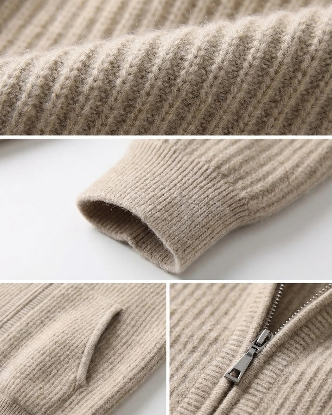 Thickened Wool Hooded Cardigan Zipper