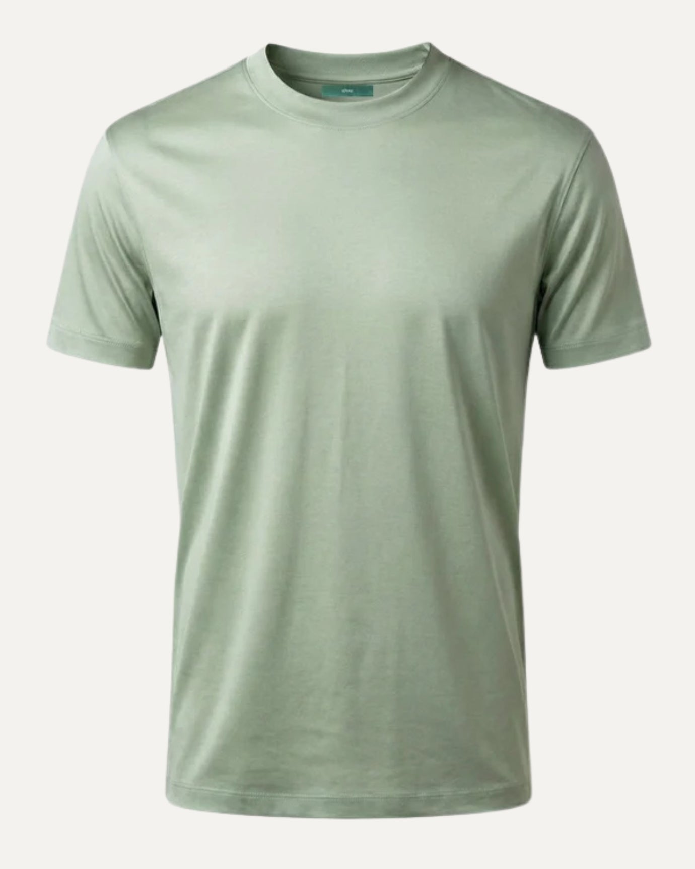 Green tea mercerized cotton t-shirt, round neck, classic fit for men