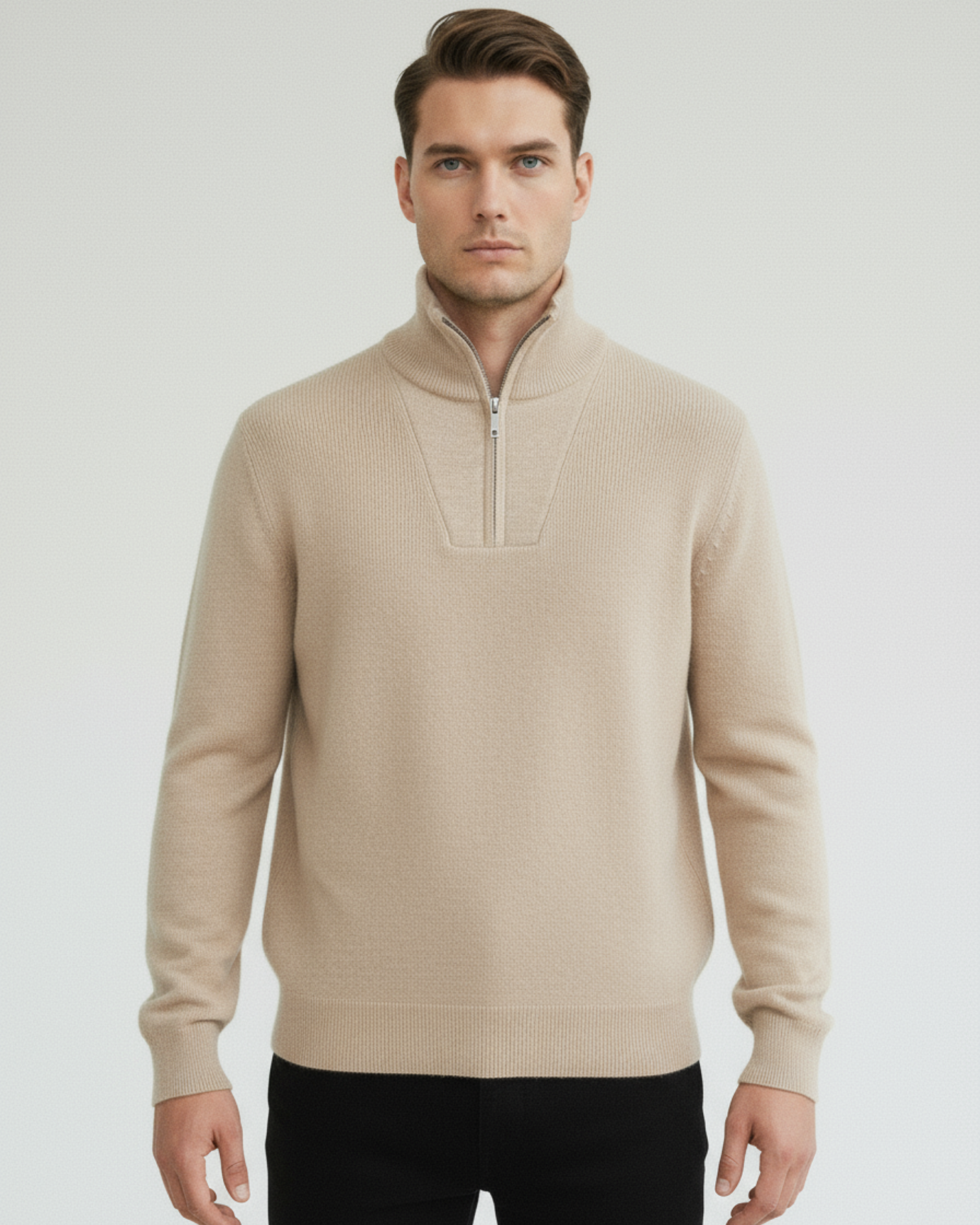 Cashmere Sweater Zipper Thickened