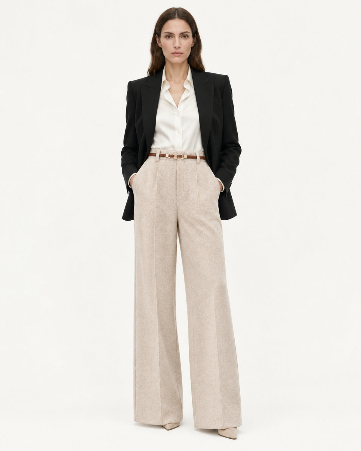 Woman Heavyweight Straight Leg Wool Pants