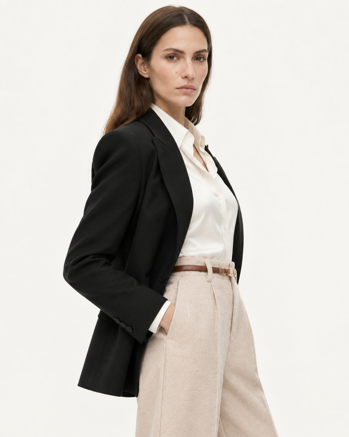 Woman Heavyweight Straight Leg Wool Pants