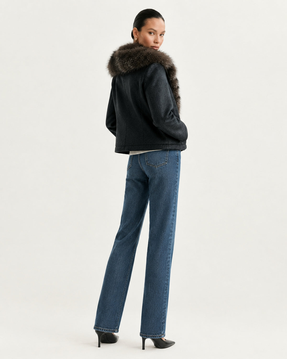 Lina Mid-Length Genuine Leather Shearling Coat
