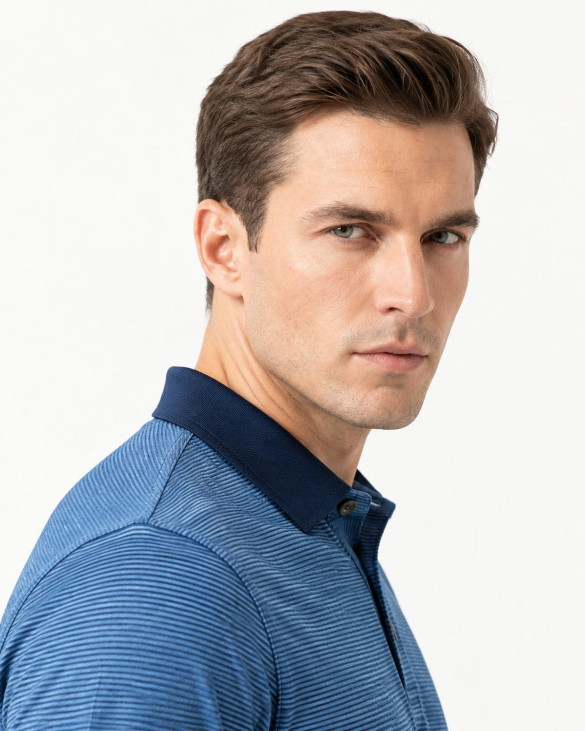 Relaxed-Fit Striped Acetate Polo Shirt