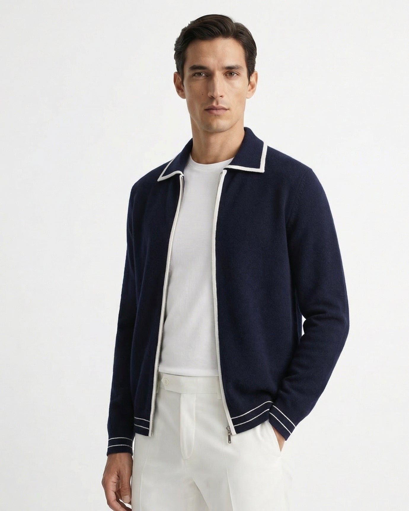 Cashmere & Wool Cardigan Jacket Lined