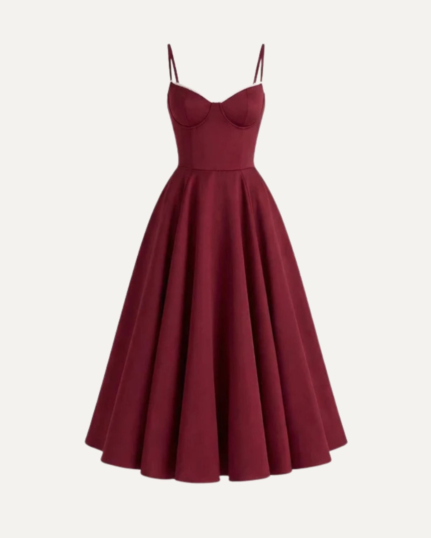 Giulia midi dress in burgundy, classic feminine timeless elegance silhouette