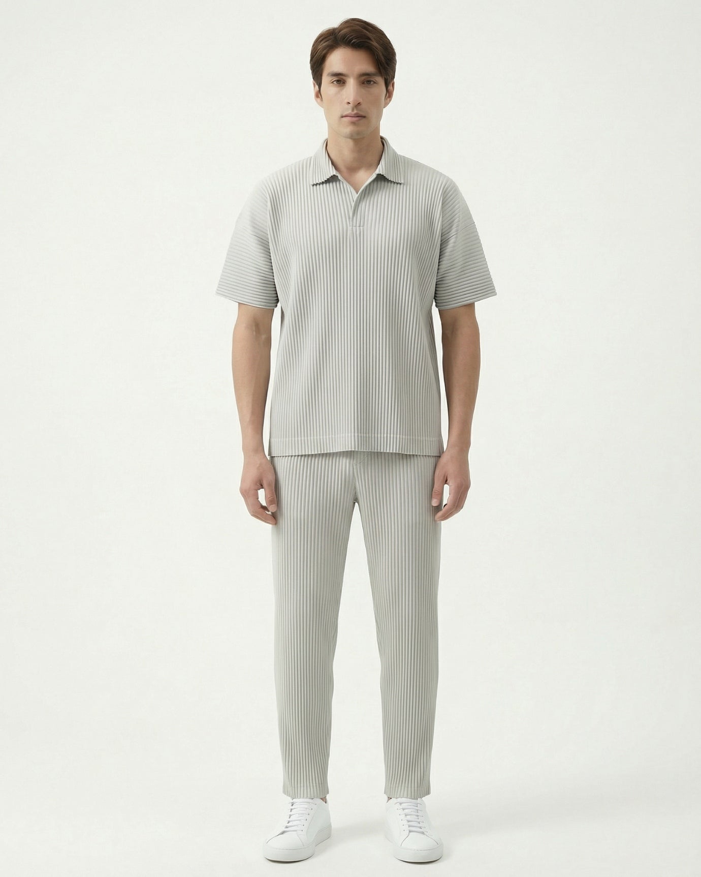 Sakura Collection Pleated Short-Sleeve Polo