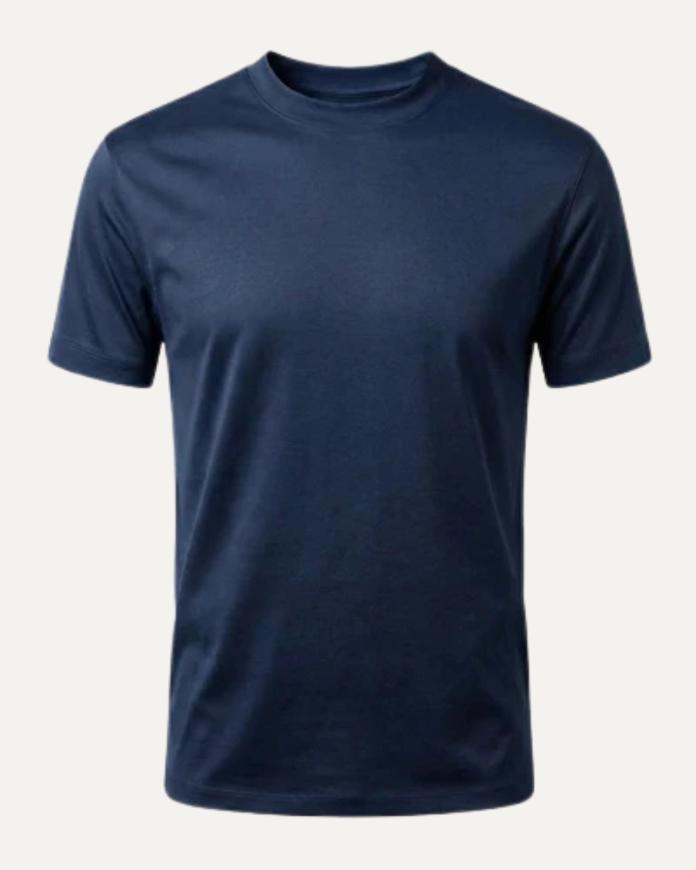 Dark navy mercerized cotton t-shirt, round neck, classic fit for men