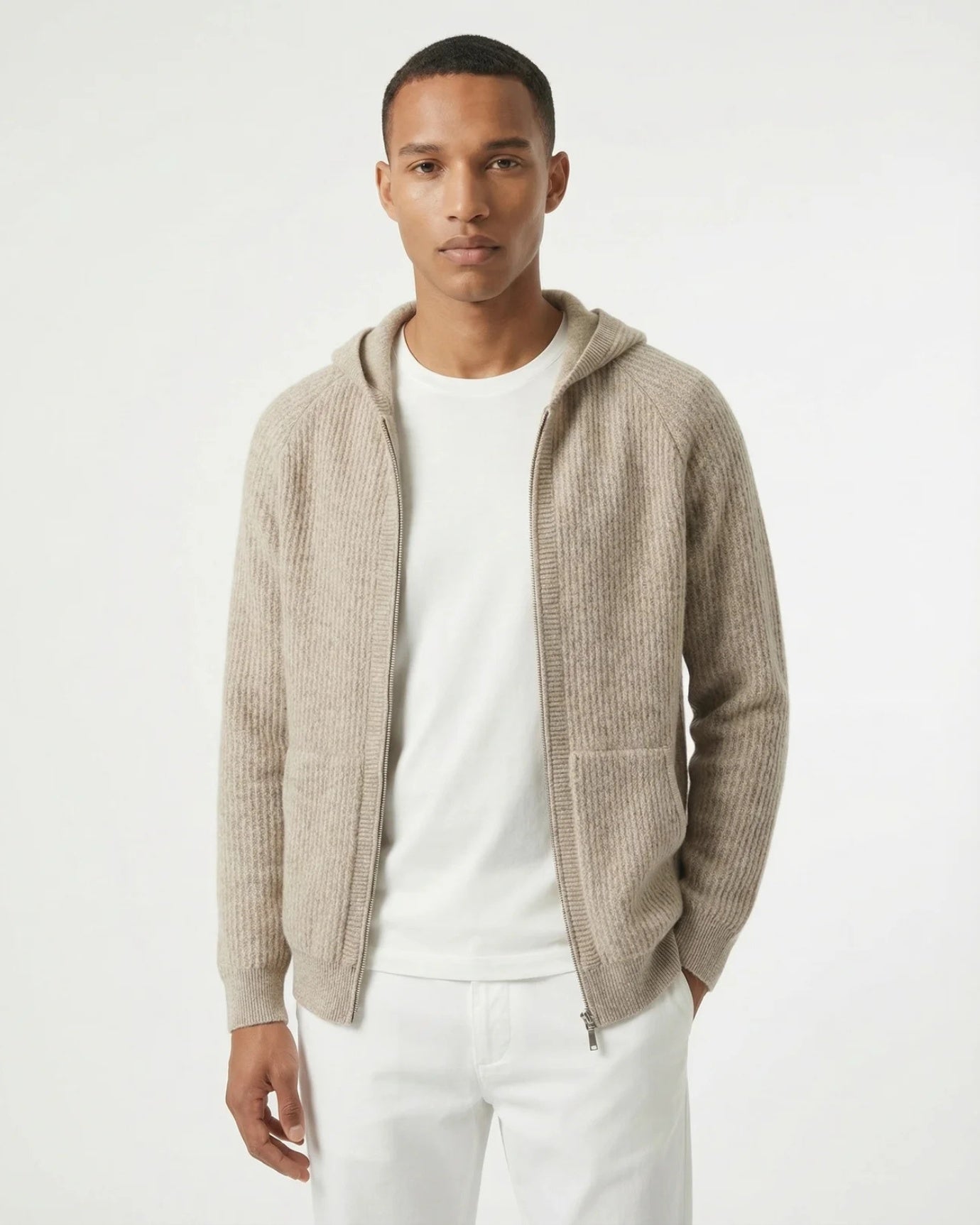 Thickened Wool Hooded Cardigan Zipper