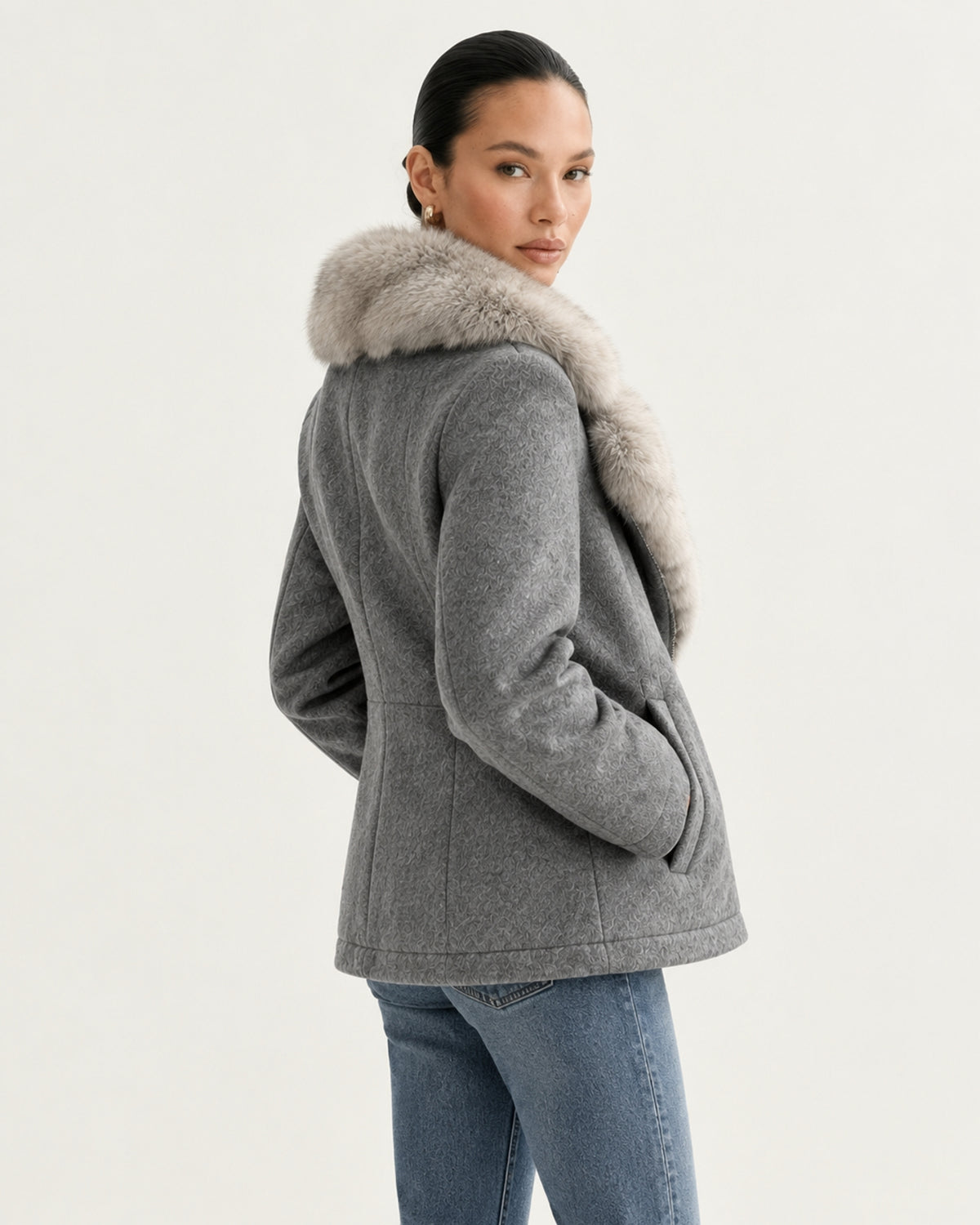 Lina Mid-Length Genuine Leather Shearling Coat