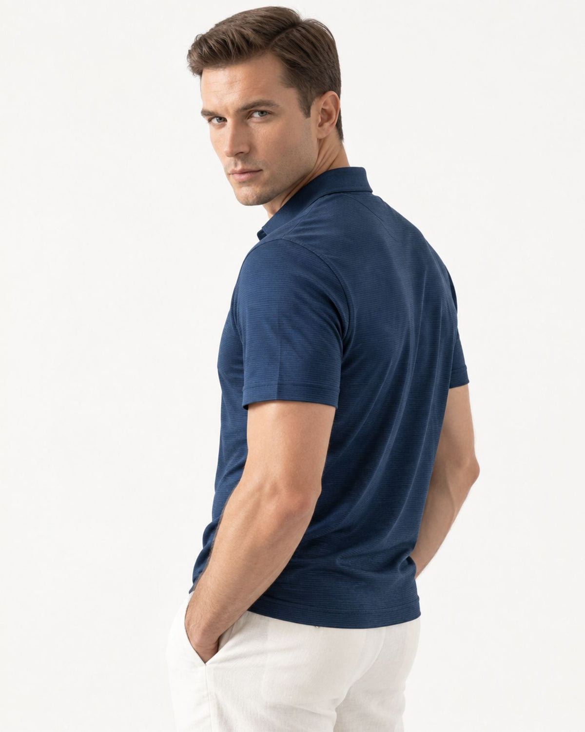 Relaxed-Fit Striped Acetate Polo Shirt