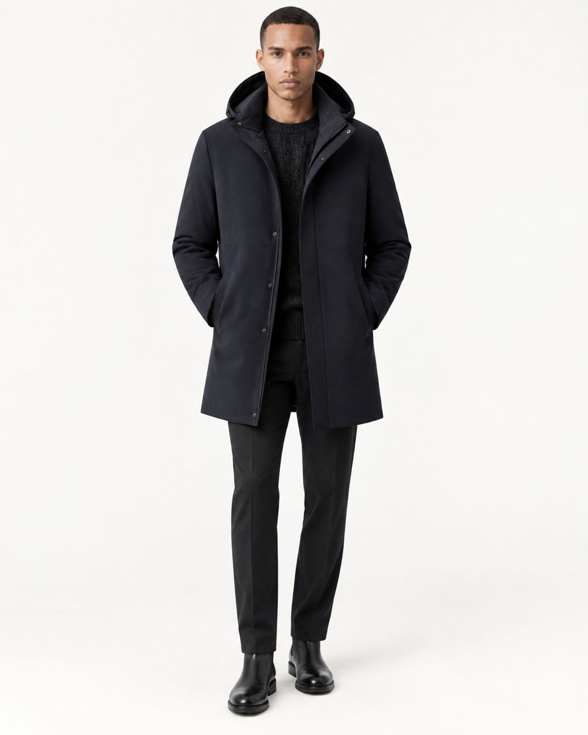 High-End Goose Down-Lined Parka with Mink Fur Hood