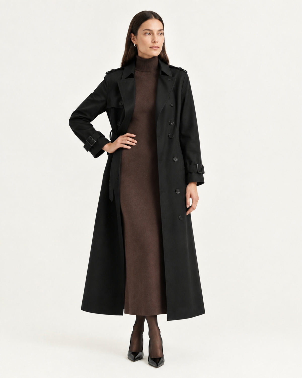 Jess Black Trench Coat