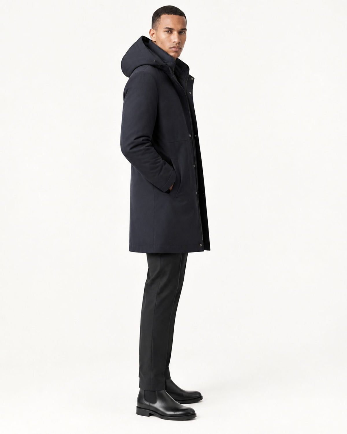 High-End Goose Down-Lined Parka with Mink Fur Hood
