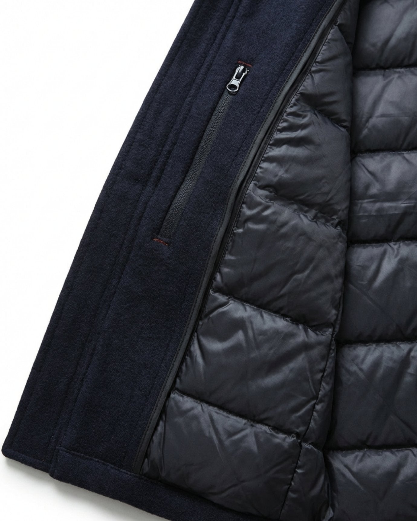 Thick Wool Coat Jacket with Lined Down Jacket