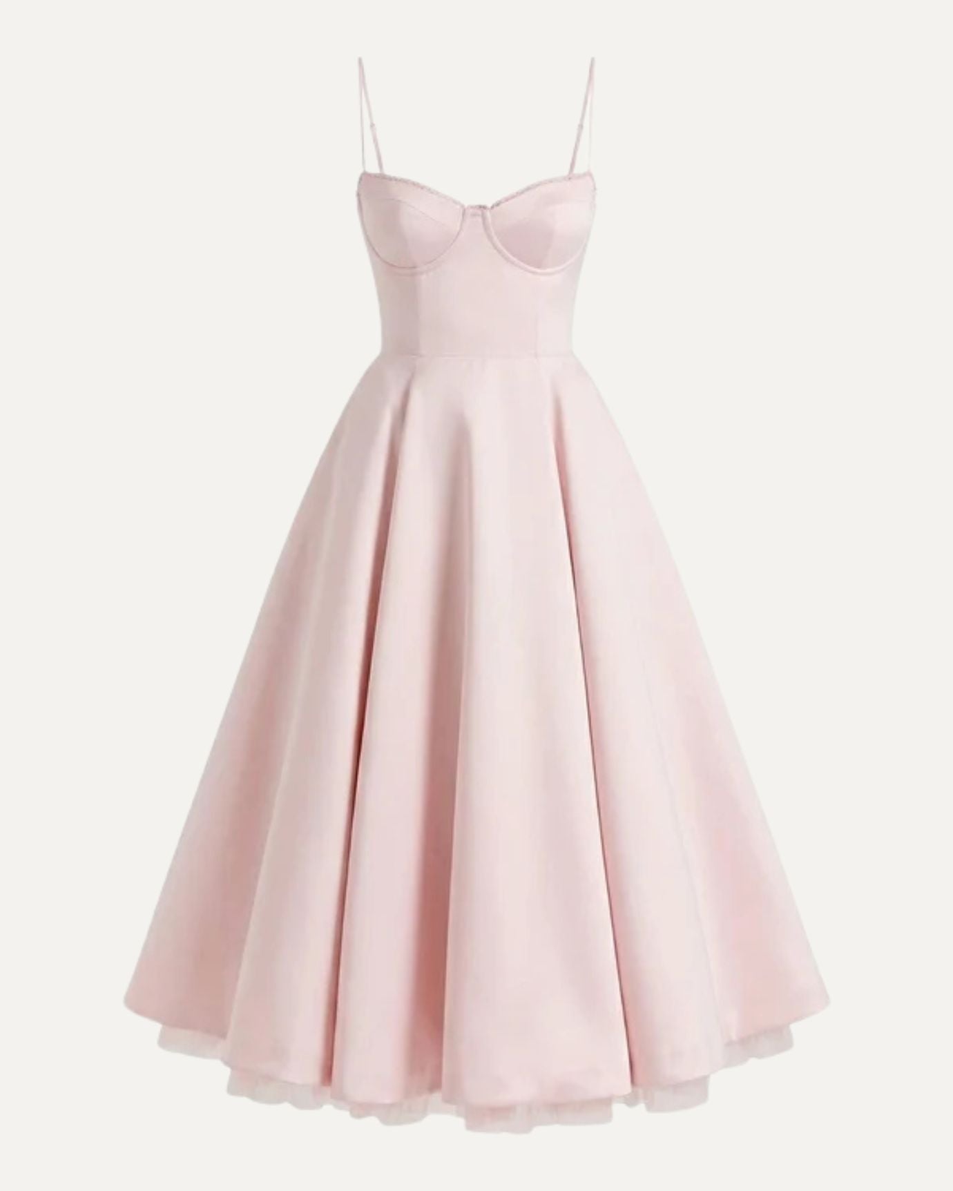 Giulia midi dress in soft pink, classic feminine timeless elegance silhouette