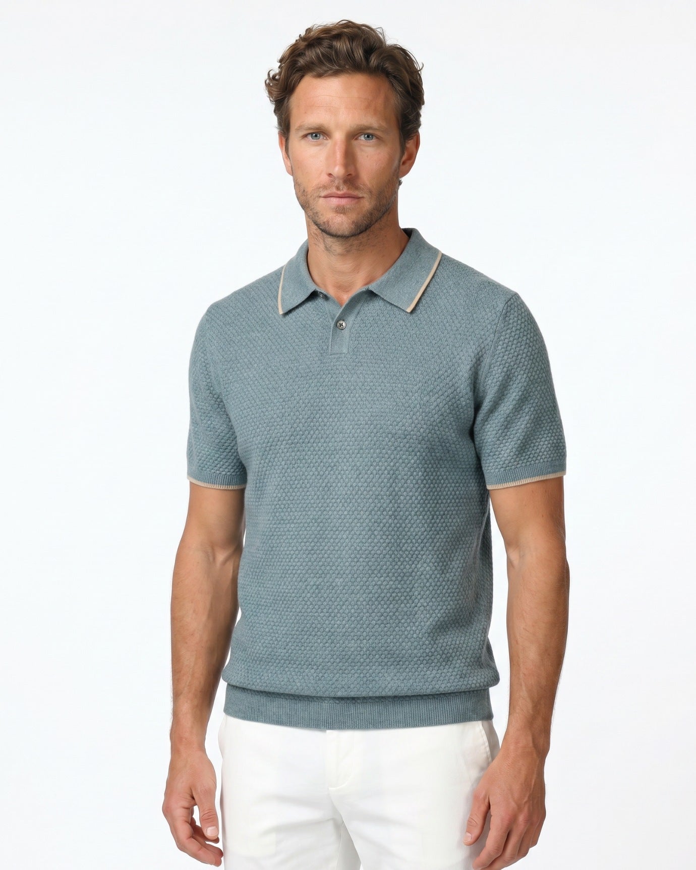Cashmere Polo Short Sleeve Business Casual