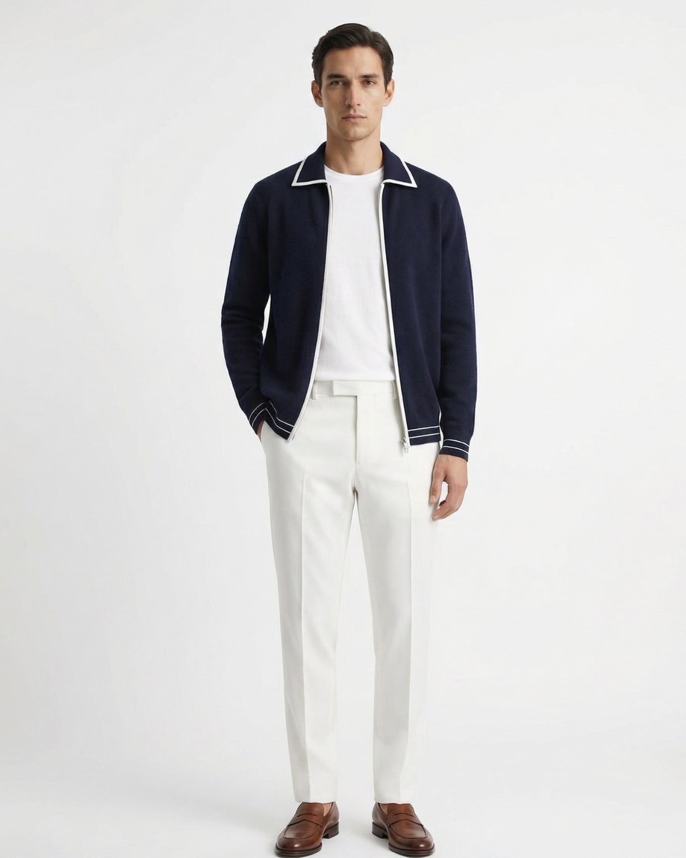 Cashmere & Wool Cardigan Jacket Lined