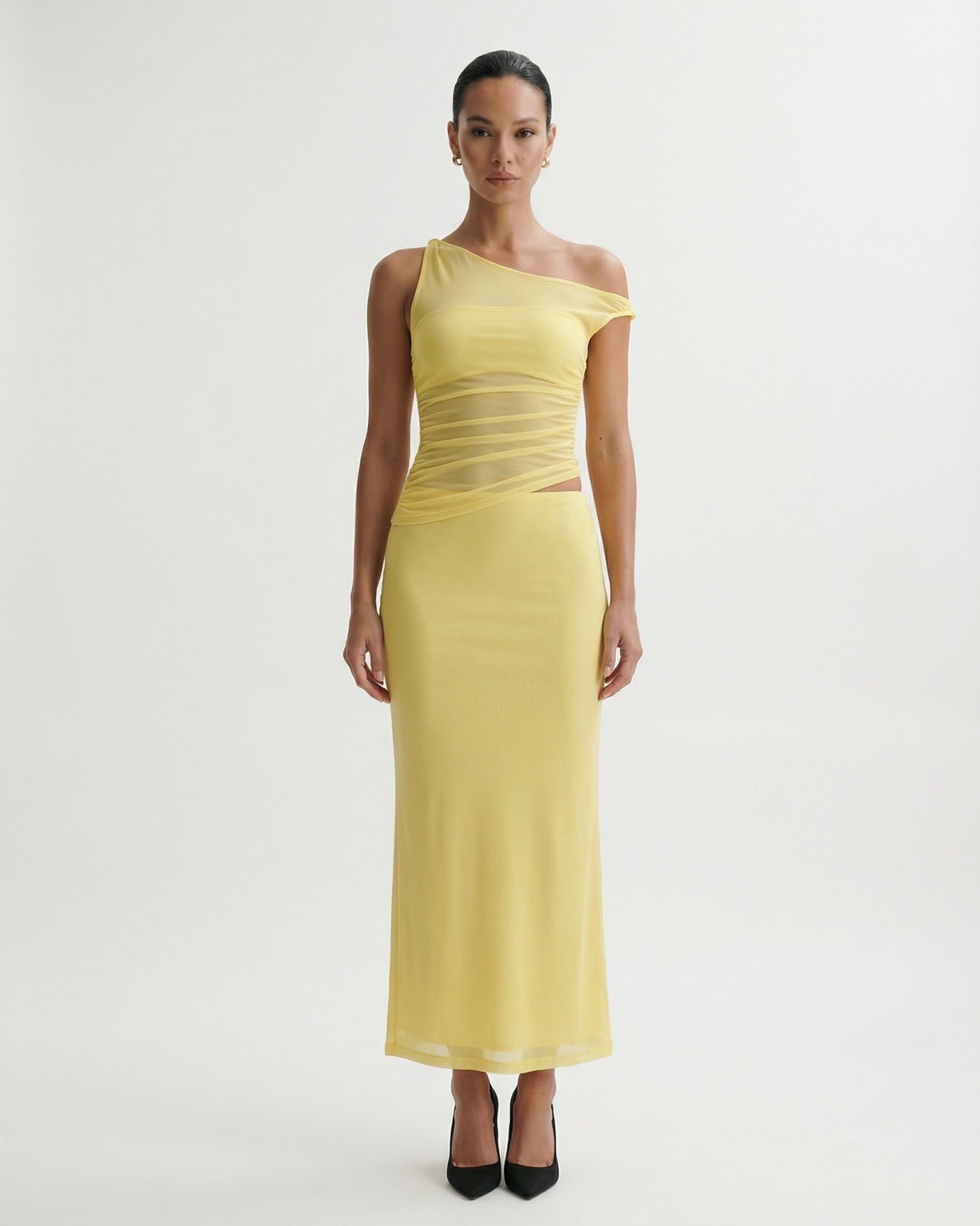 Milena Mesh-Kleid, schlanke Hüfte