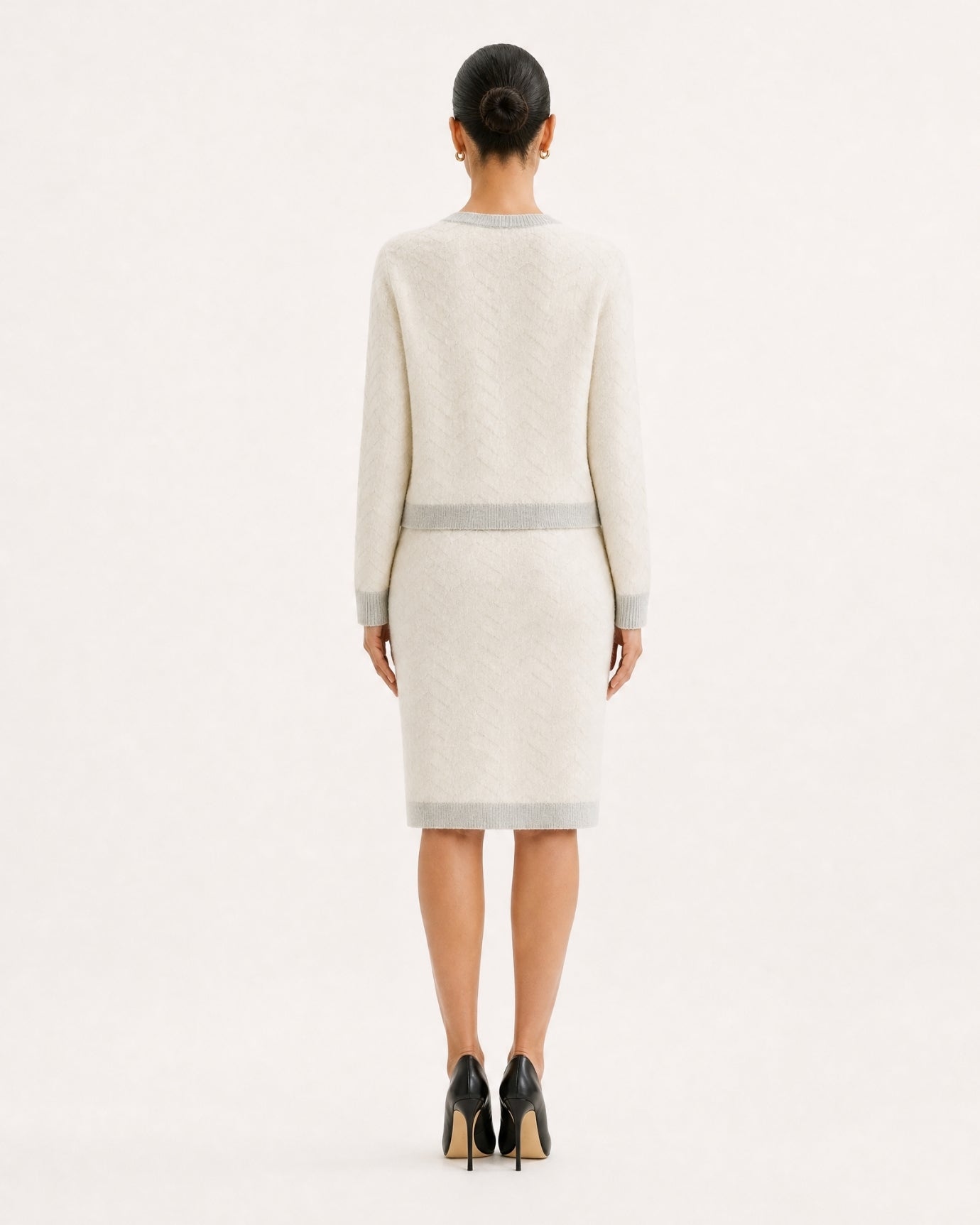 Vintage French Knit Skirt Suit Fall Winter Matching Set