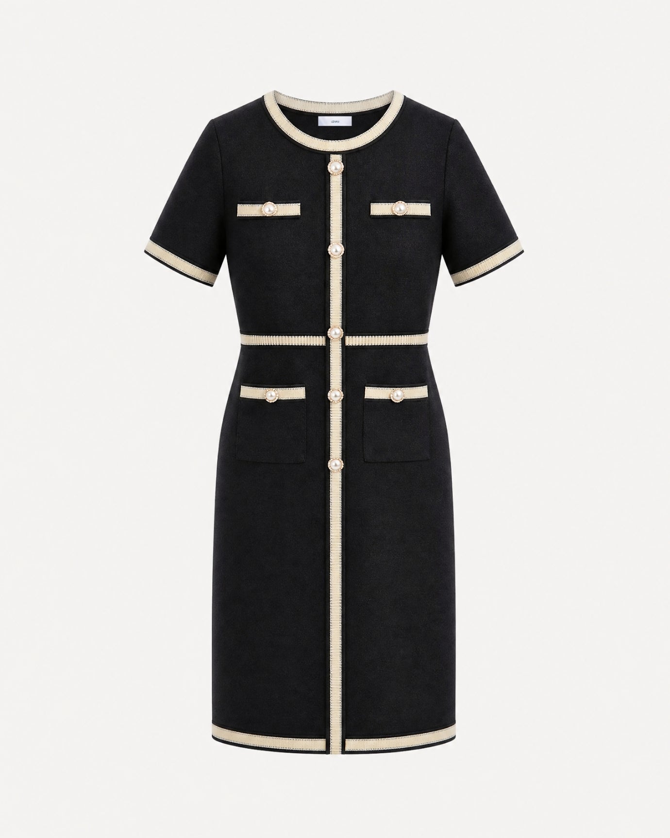 Classic Elegant Knit Little Black Dress Long Sleeve