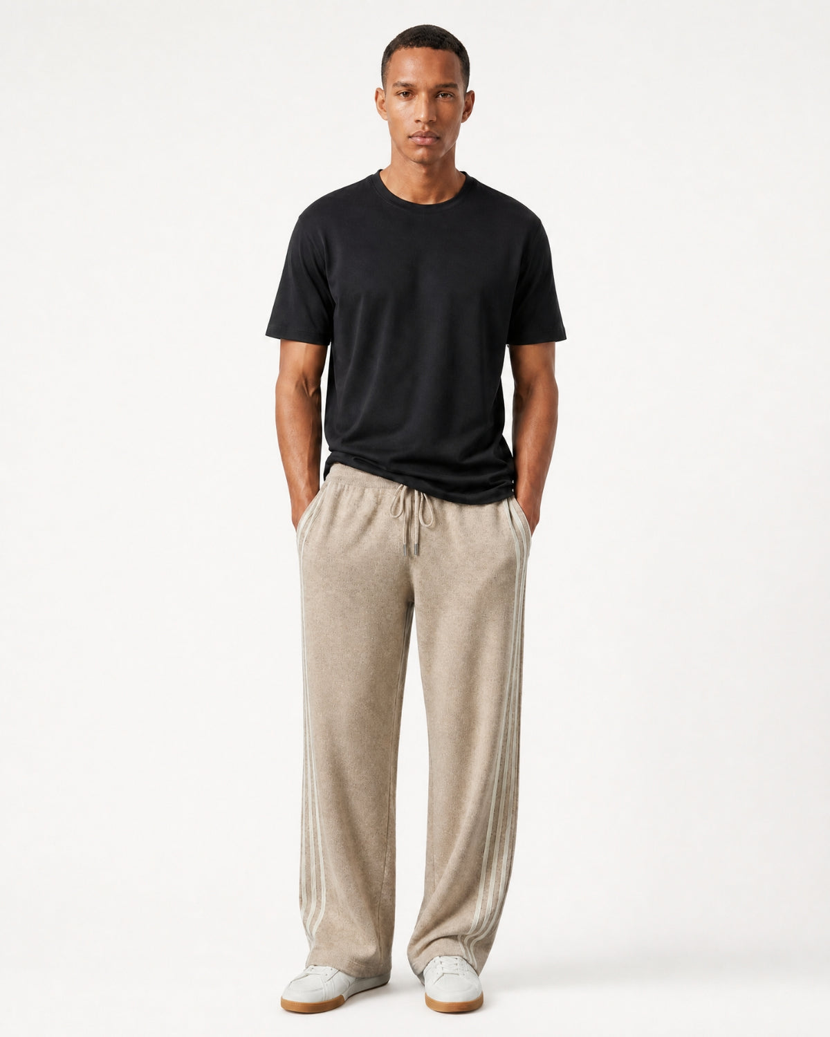 Boston Cashmere Wool Jacquard Straight Pants