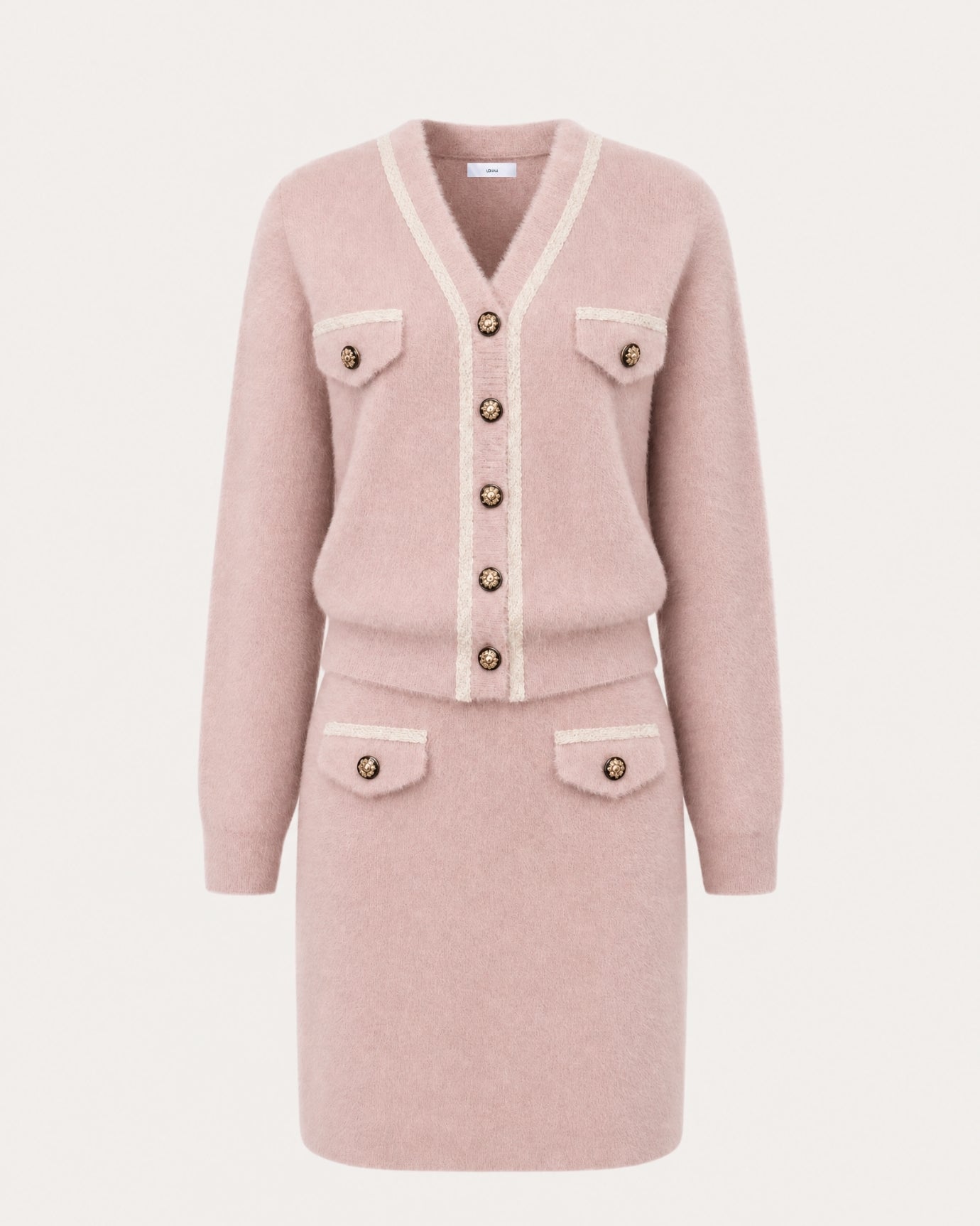 Korean Knit Skirt Set Cardigan & Skirt
