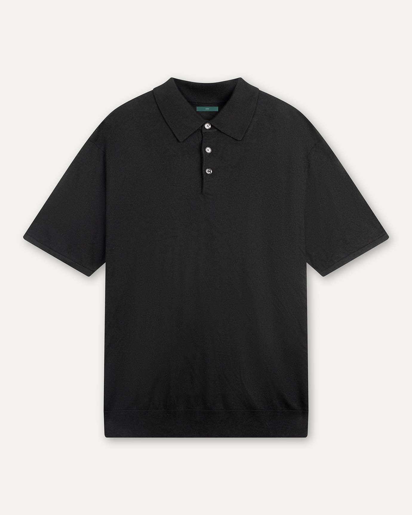 Cashmere Mulberry silk polo black