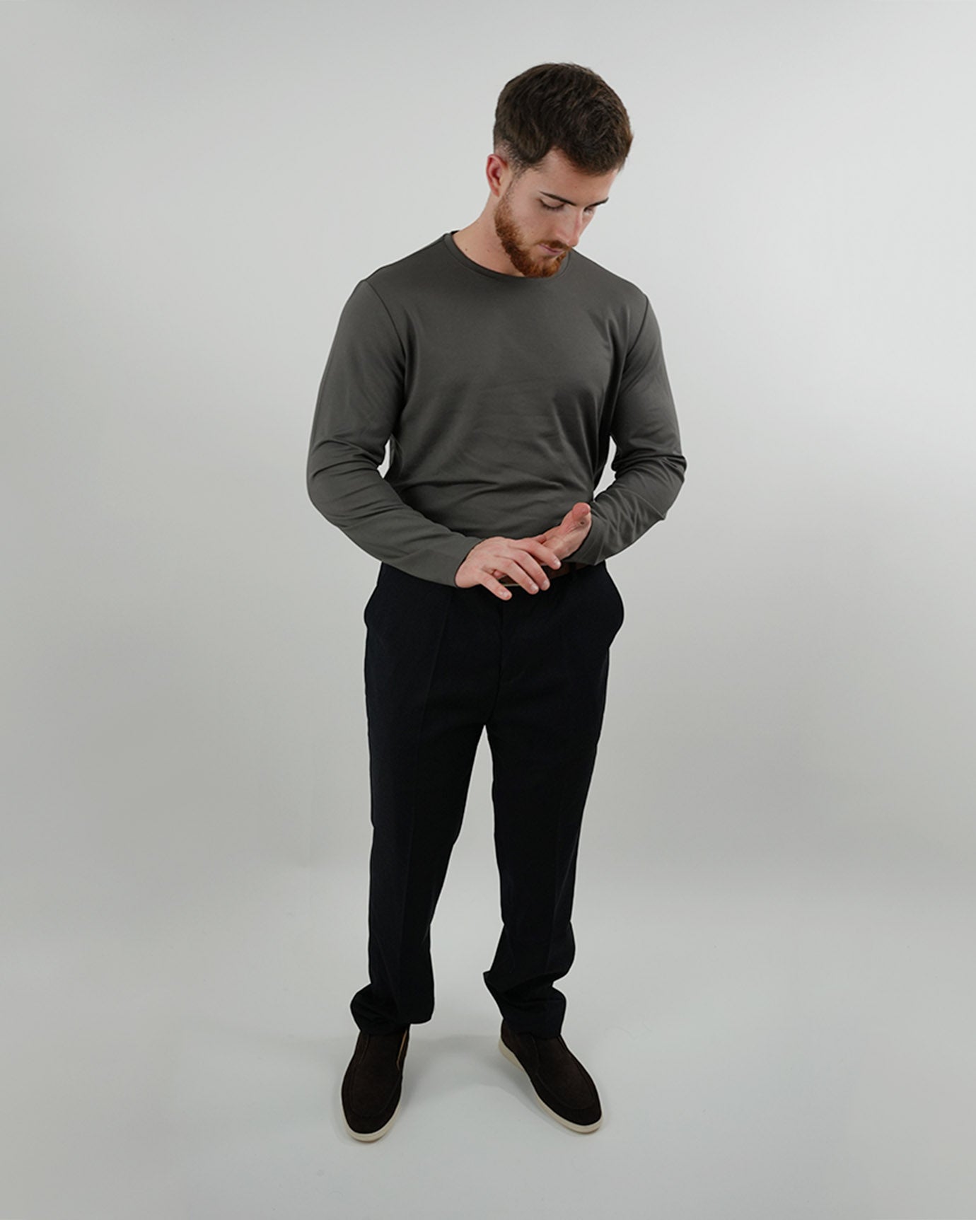 Non Iron Mulberry Silk Long Sleeve t-shirt