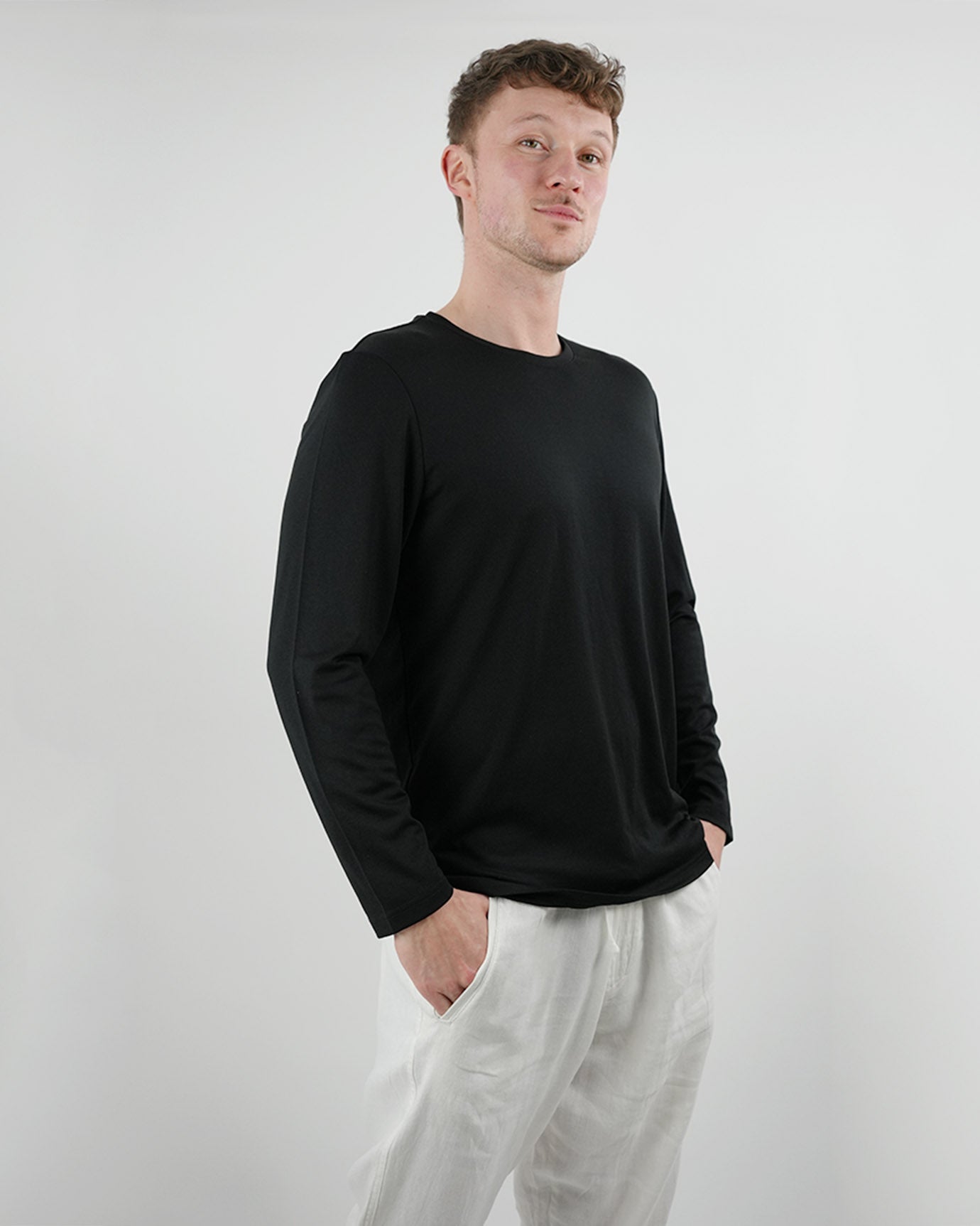 Non Iron Mulberry Silk Long Sleeve t-shirt