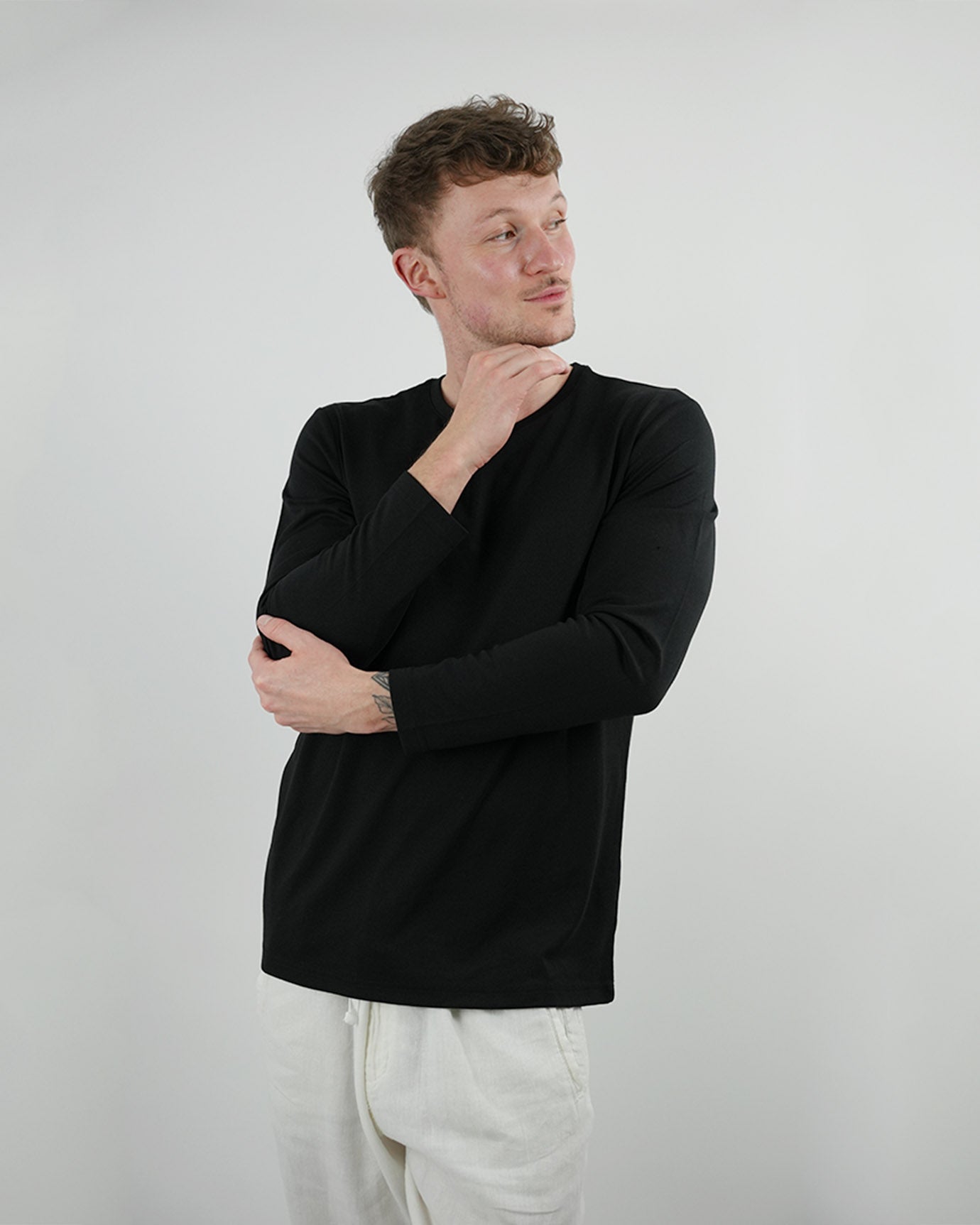 Non Iron Mulberry Silk Long Sleeve t-shirt