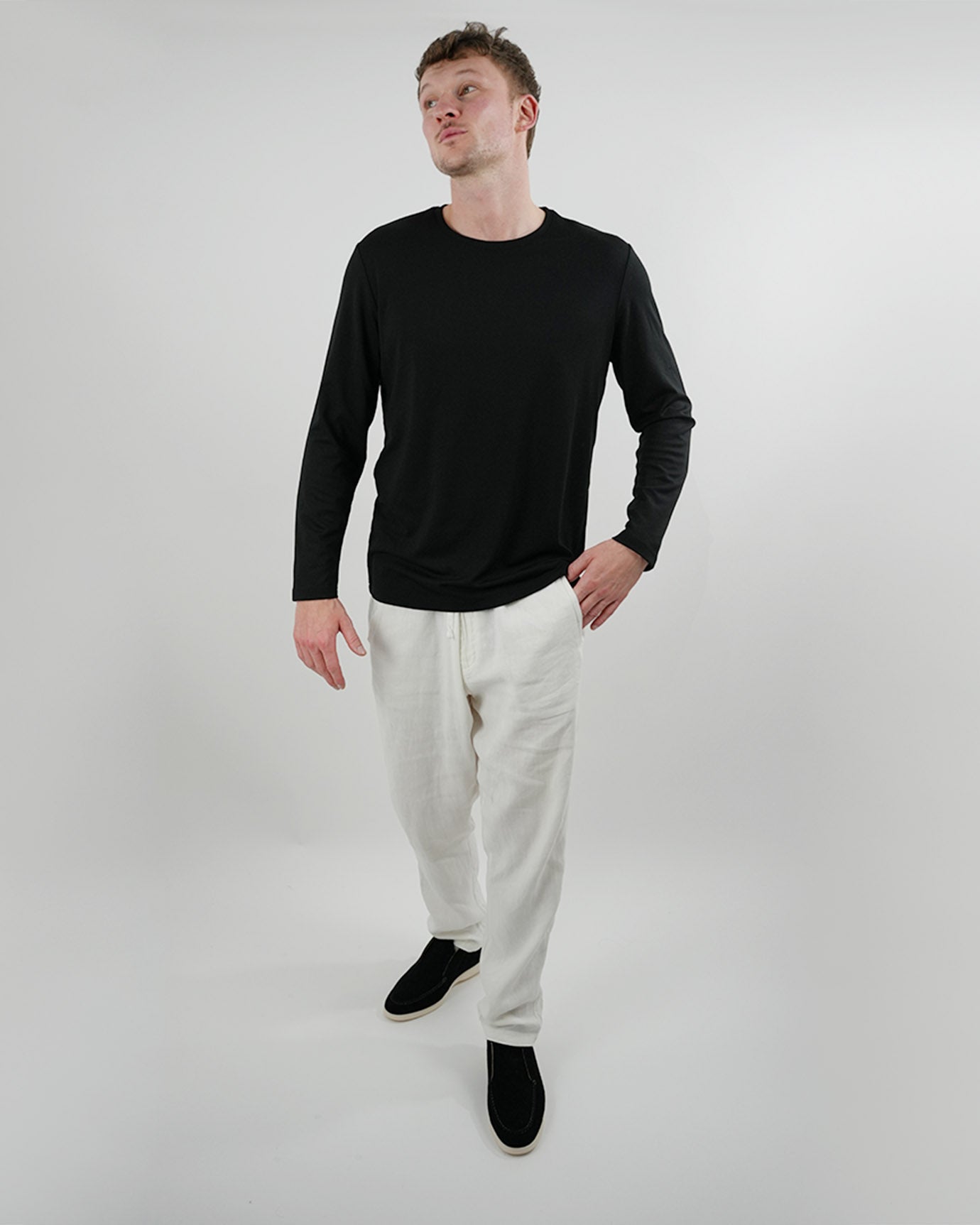 Non Iron Mulberry Silk Long Sleeve t-shirt