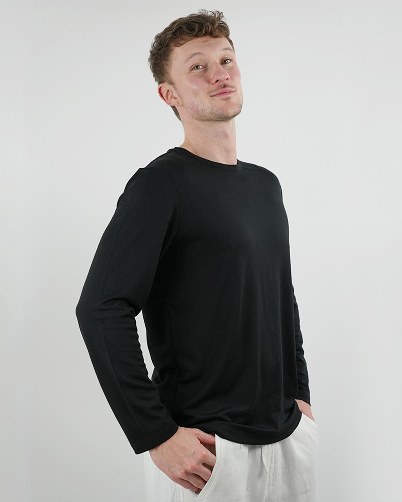 Non Iron Mulberry Silk Long Sleeve t-shirt