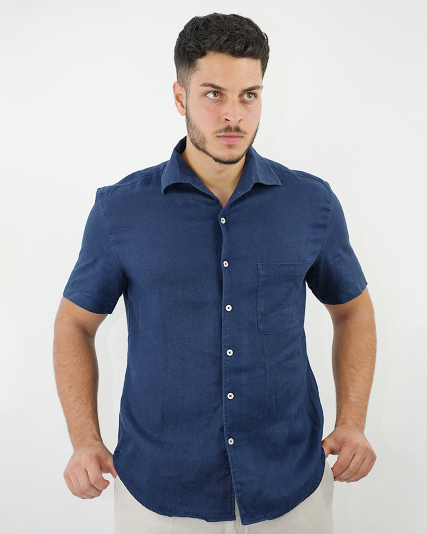 Milano Linen Dark Blue Shirt