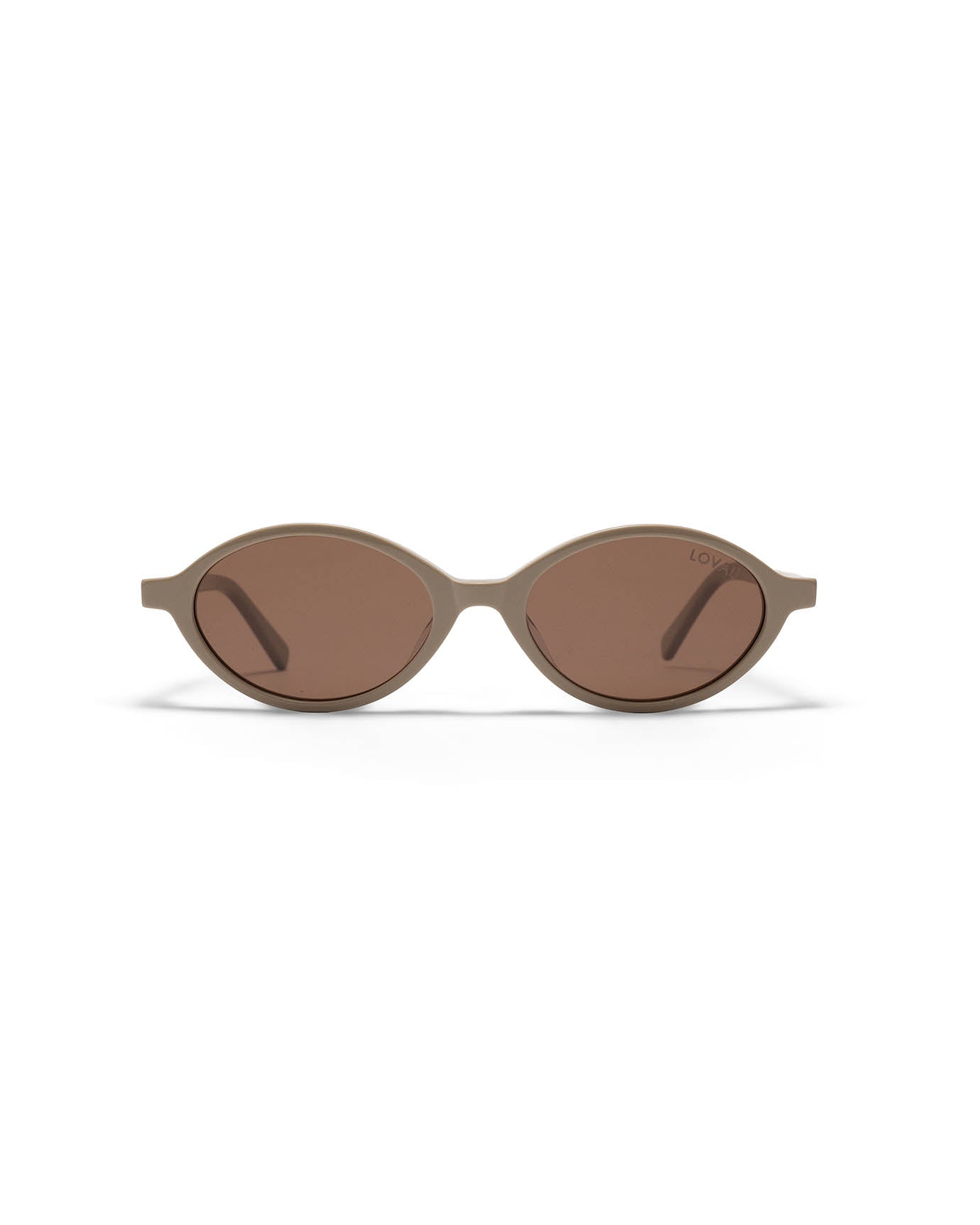 Brown Taupe Oval Sunglasses