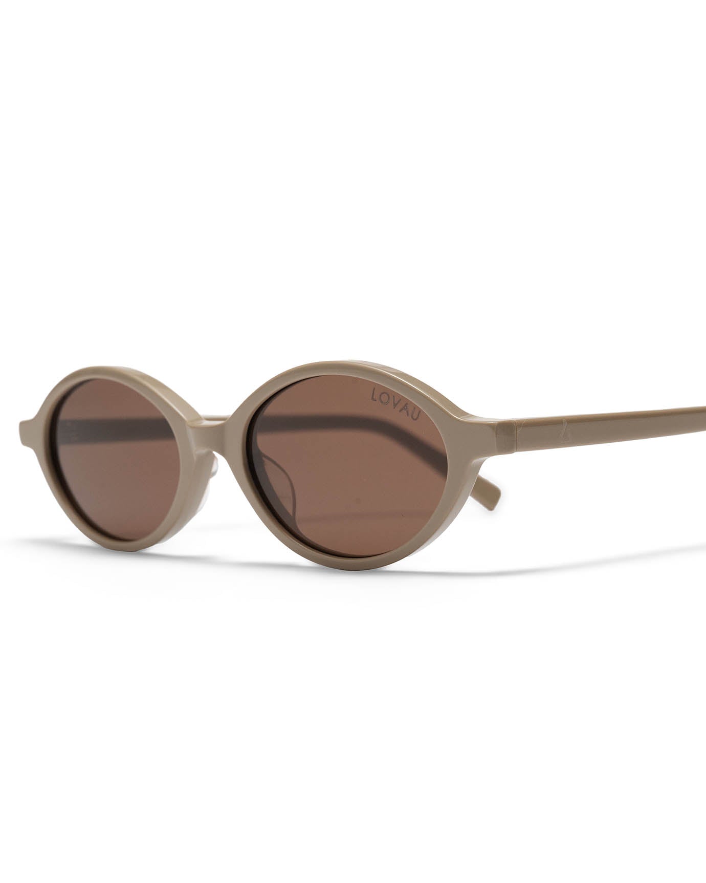 Brown Taupe Oval Sunglasses