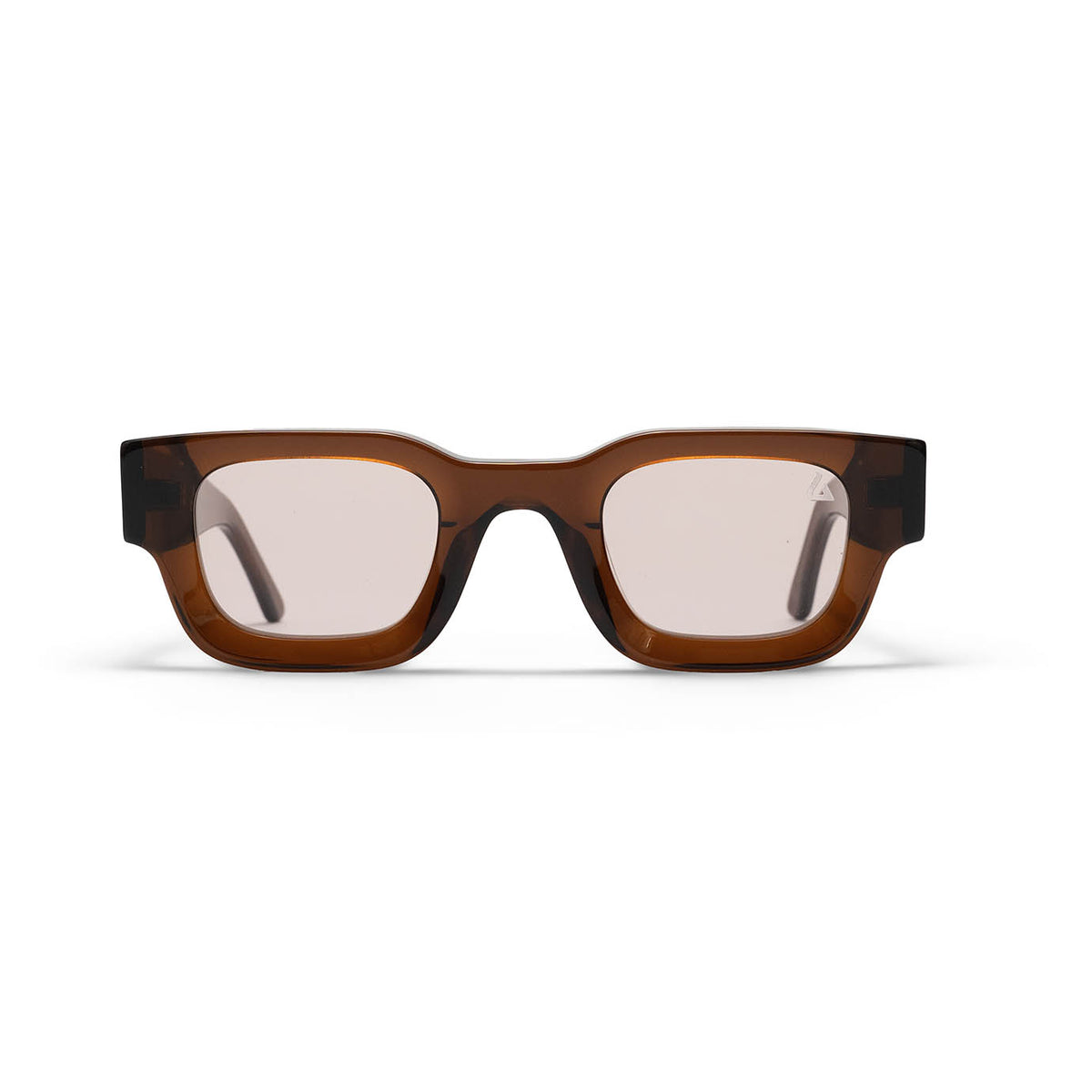 Amber Brown Geometric Rectangular Sunglasses display picture 1