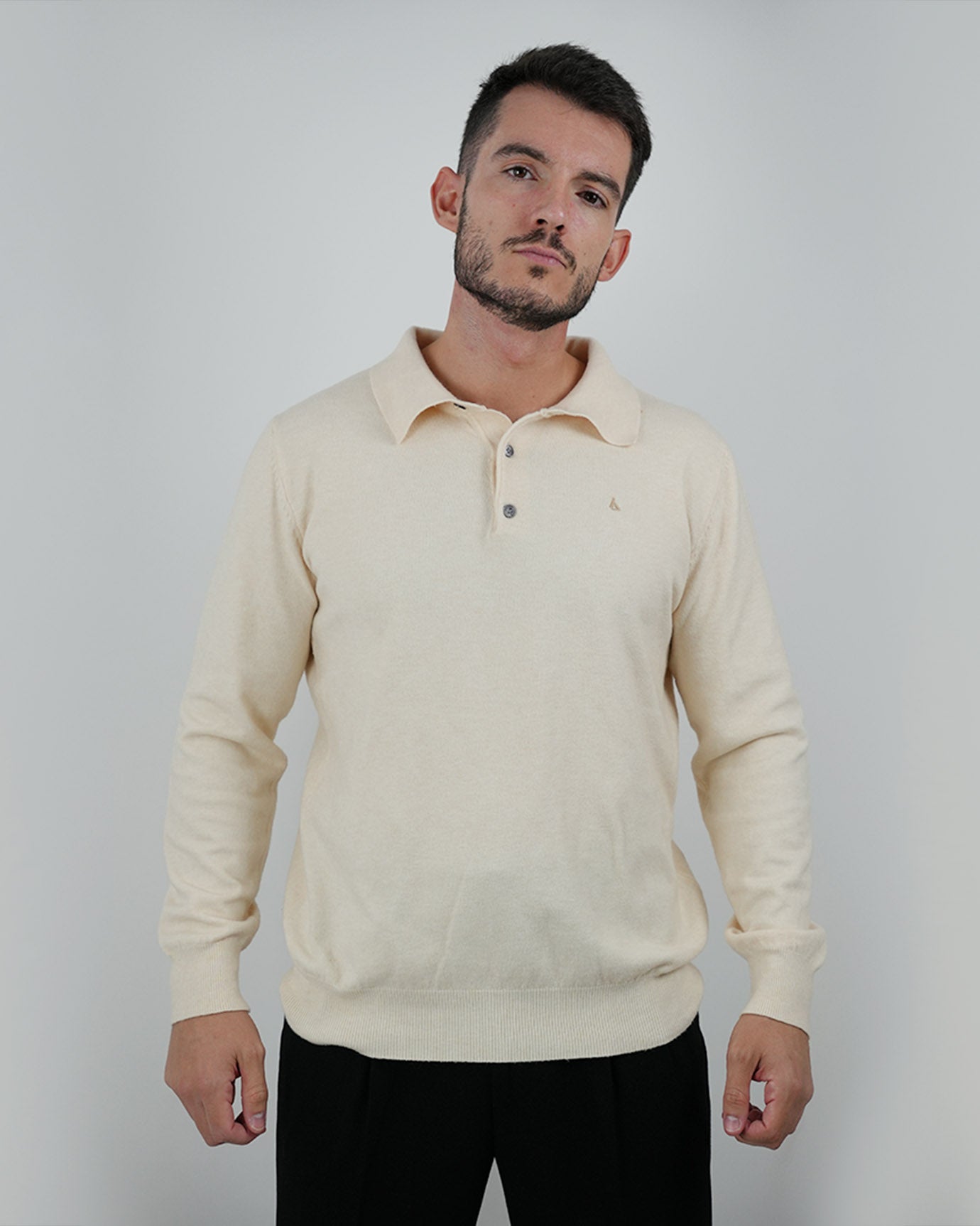 LOVAU COTTON WOOL OLD MONEY POLO - BEIGE