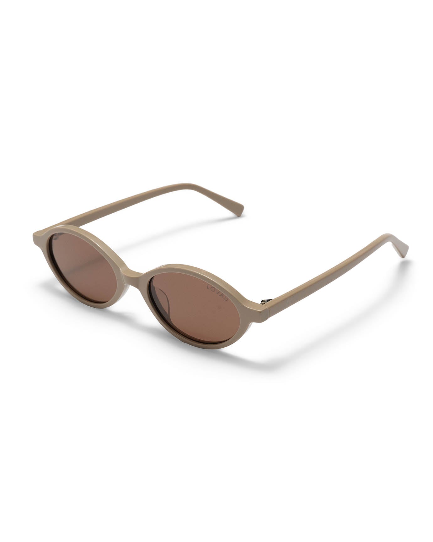 Brown Taupe Oval Sunglasses