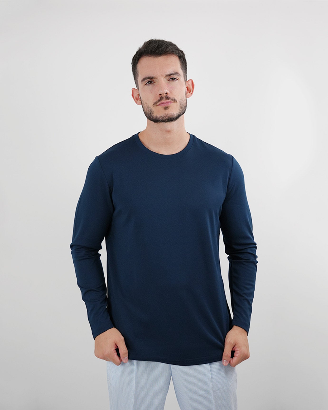 Non Iron Mulberry Silk Long Sleeve t-shirt