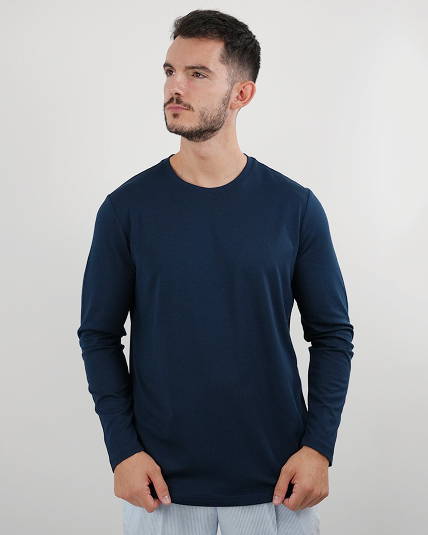 Non Iron Mulberry Silk Long Sleeve t-shirt