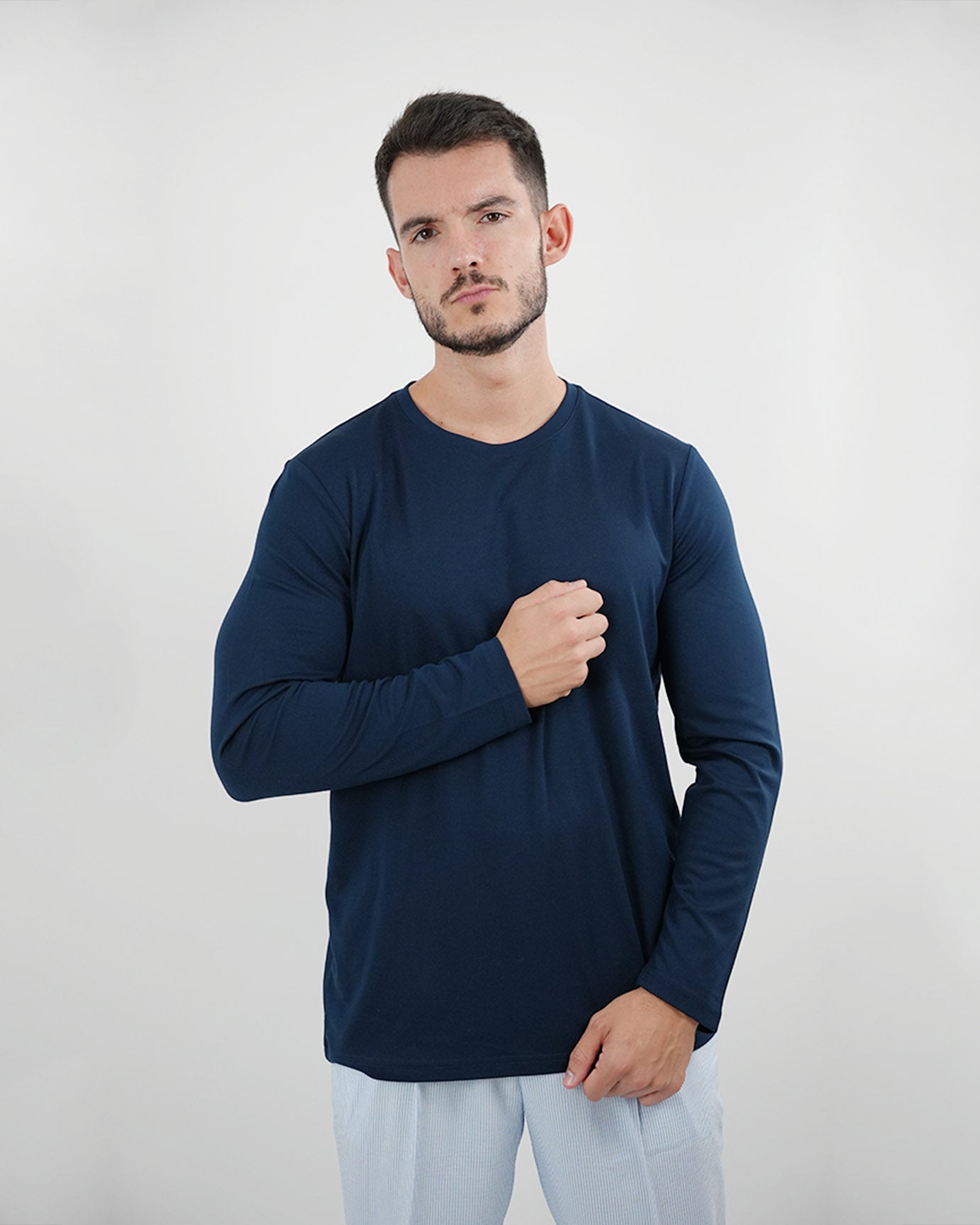 Non Iron Mulberry Silk Long Sleeve t-shirt