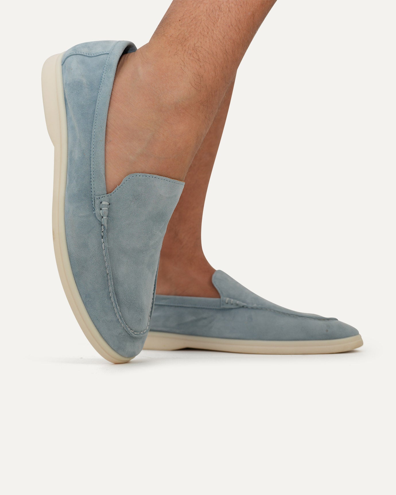 Portofino Suede Loafers Leather - Sky Blue