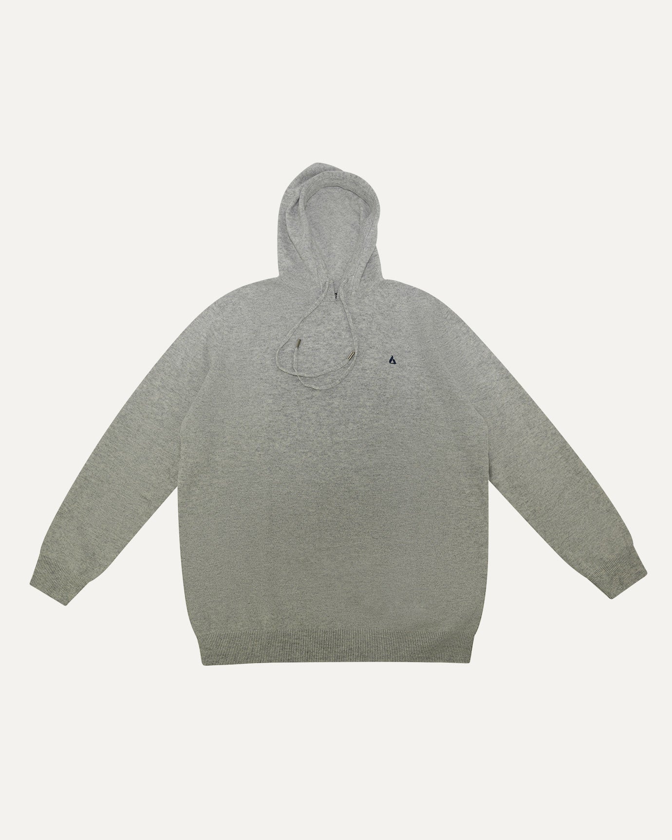 Wool Classy Hoodie - Gray & Navy Blue Logo