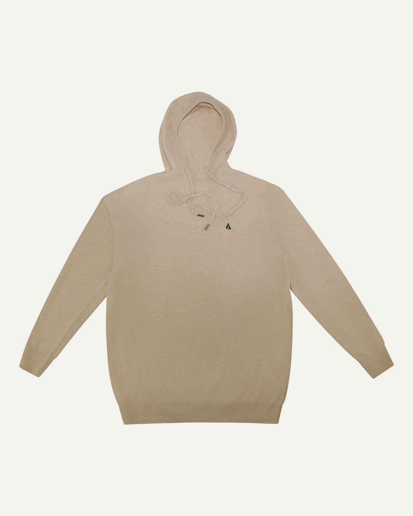 Wool Classy Hoodie - Beige & Dark Green Logo