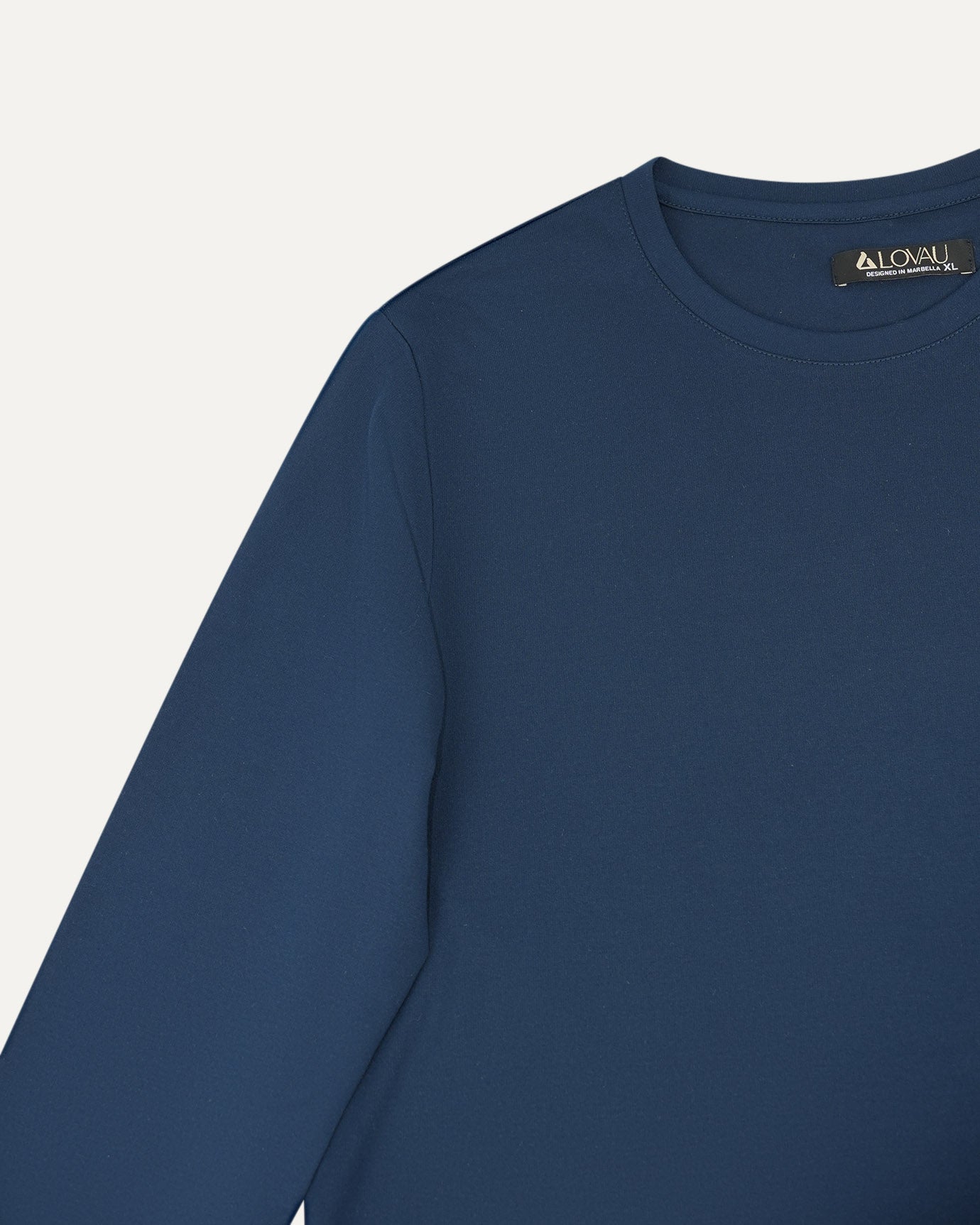 Non Iron Mulberry Silk Long Sleeve t-shirt - Navy Blue