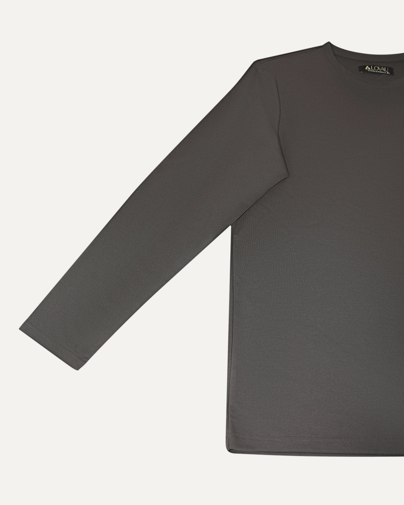 Non Iron Mulberry Silk Long Sleeve t-shirt - Gray