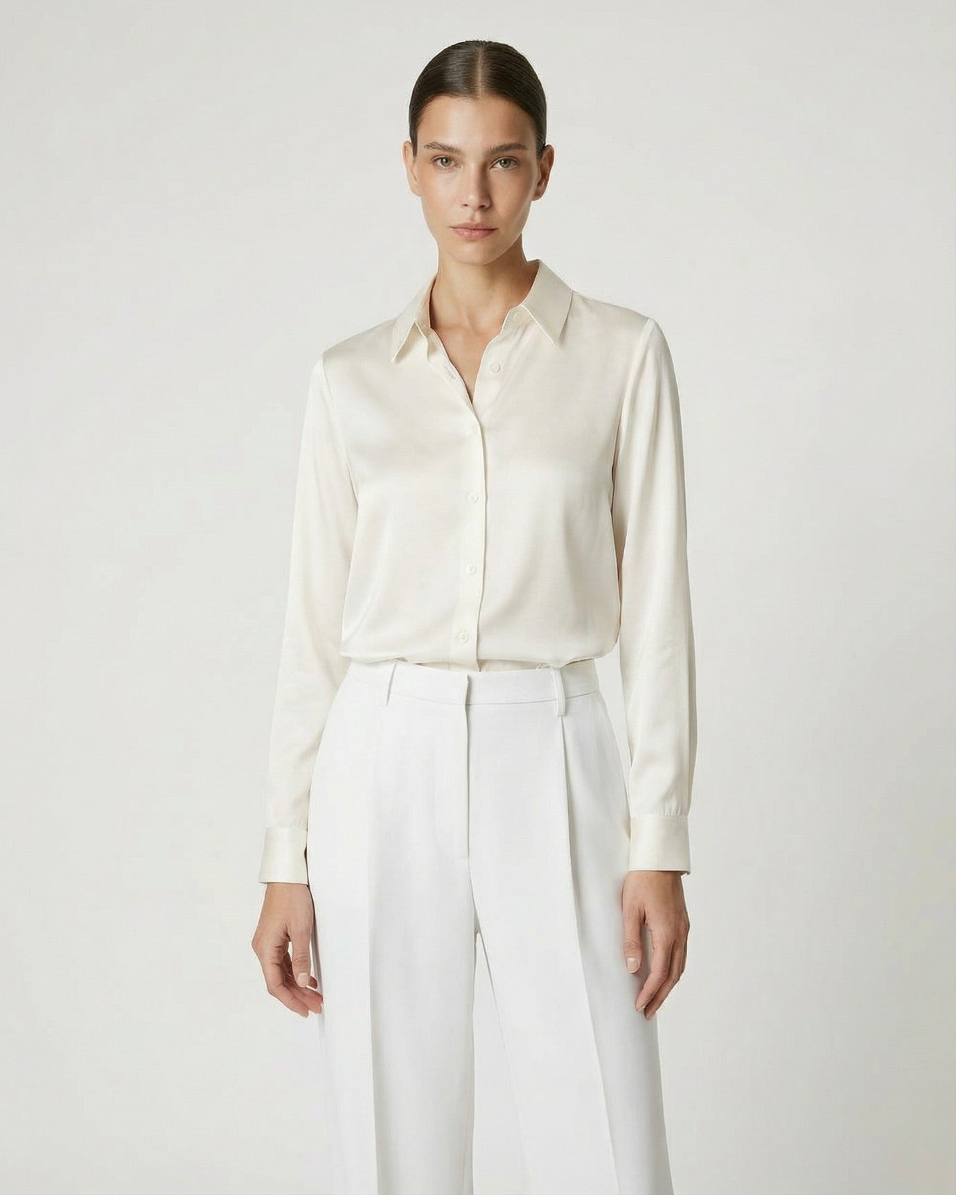 Premium Mulberry Silk Shirt Woman Heavyweight Satin Silk