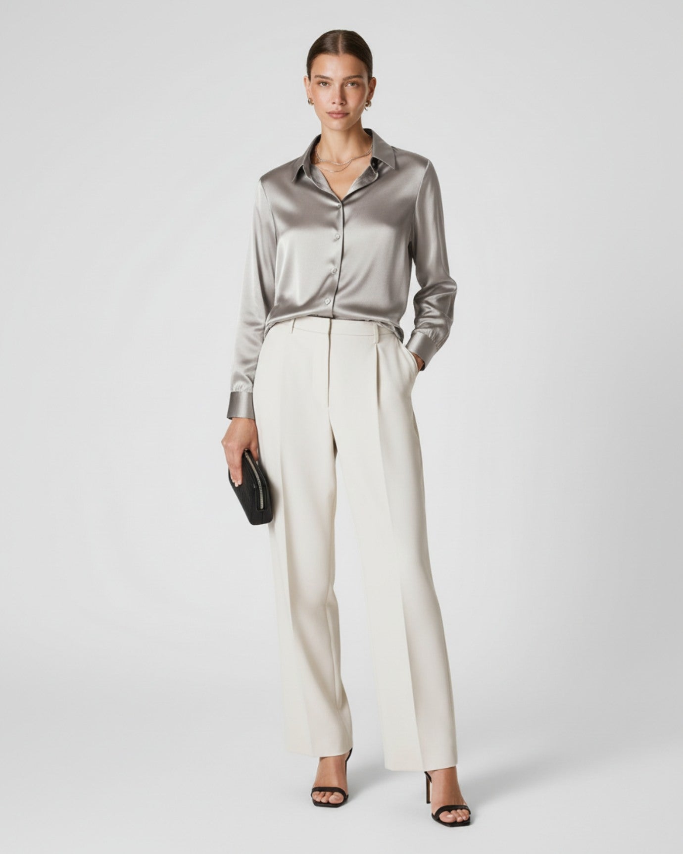 Premium Mulberry Silk Shirt Woman Heavyweight Satin Silk