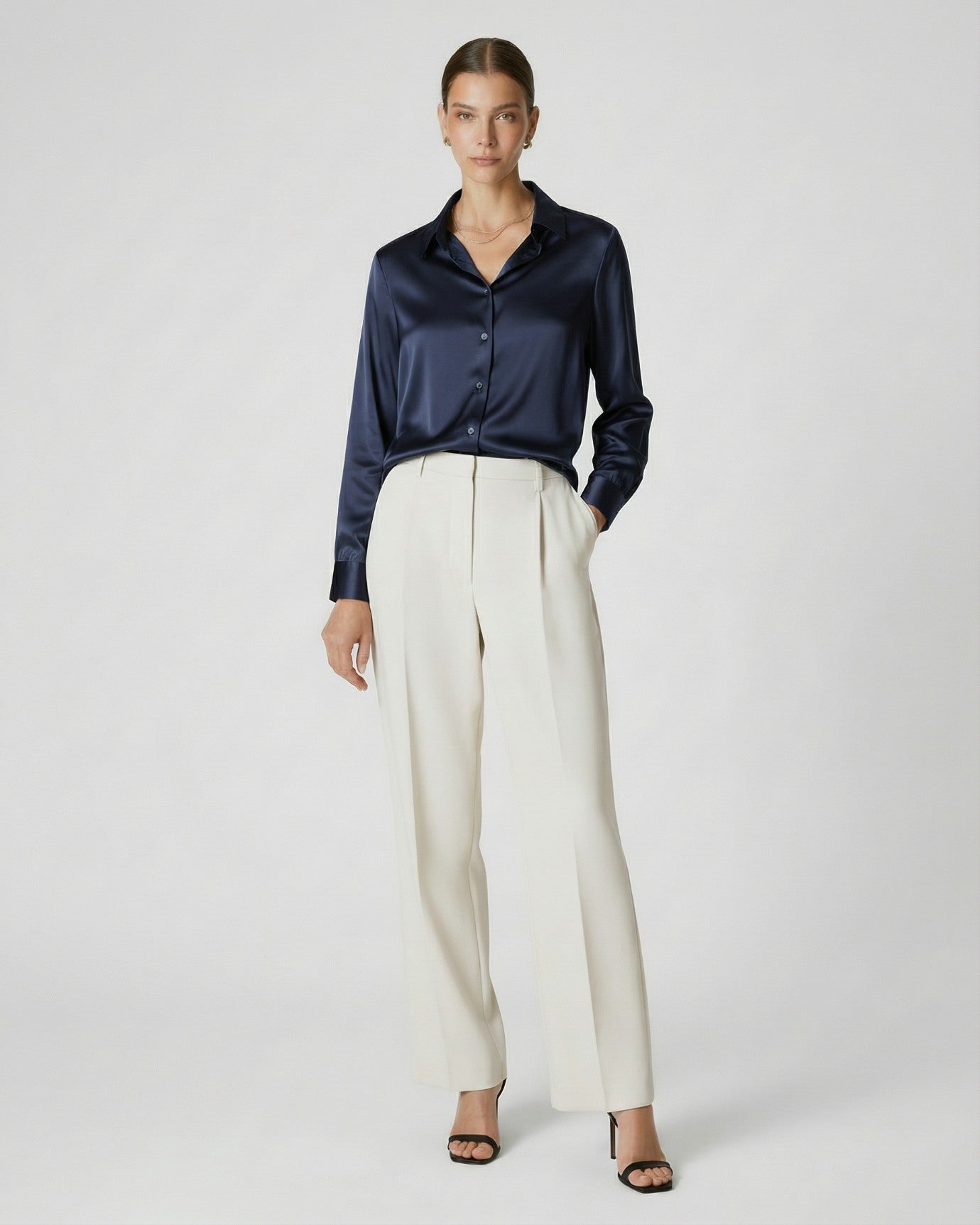 Premium Mulberry Silk Shirt Woman Heavyweight Satin Silk